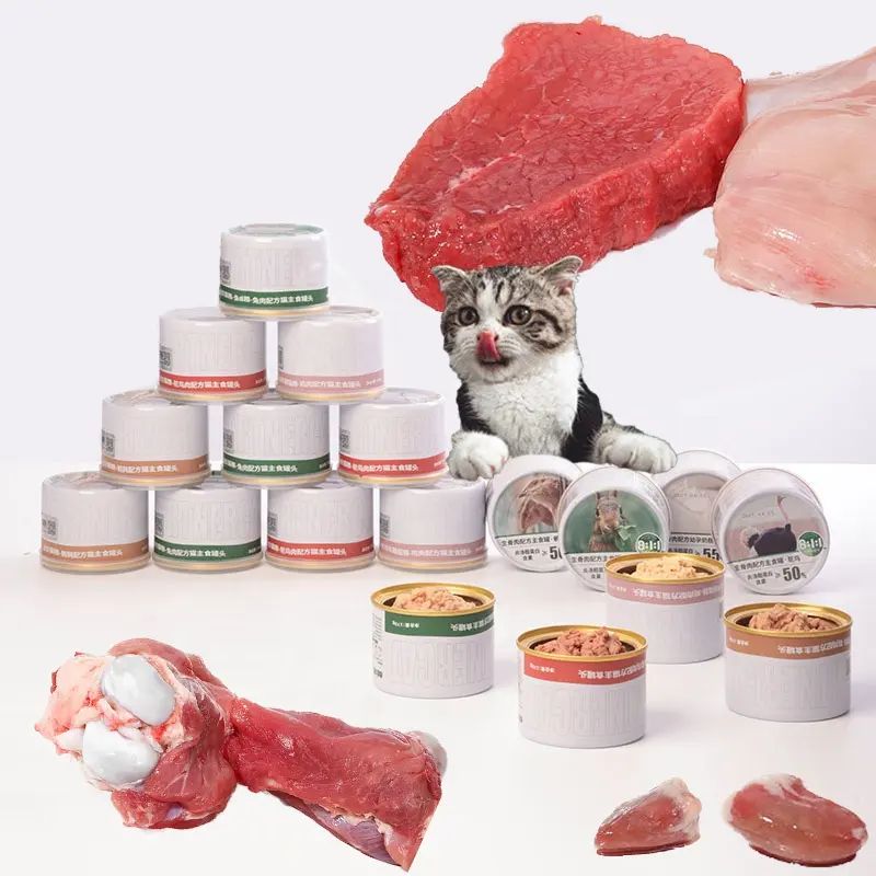 Comida húmida para gatos enlatada con sabor a carne natural